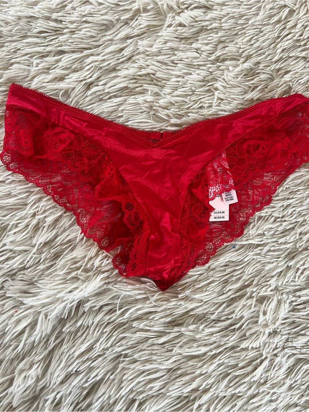 Victoria's Secret Red Satin & Lace  Panty